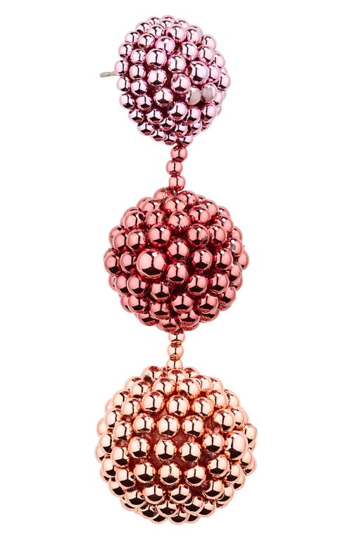 Shop Oscar De La Renta Beaded Chandelier Drop Earrings In Pink