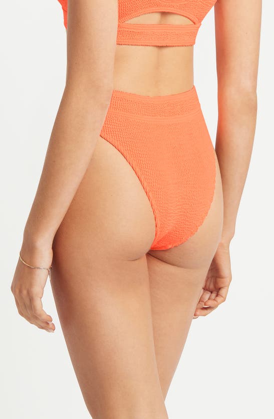 Shop Bondeye Bound By Bond-eye The Savannah High Waist Bikini Bottoms In Neon Orange Eco