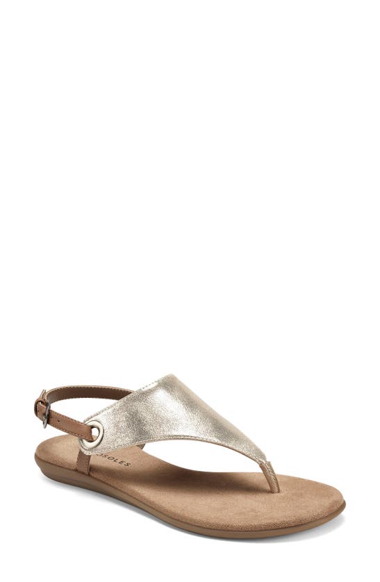 Aerosoles In Conchlusion Casual Sandal In Gold Metal