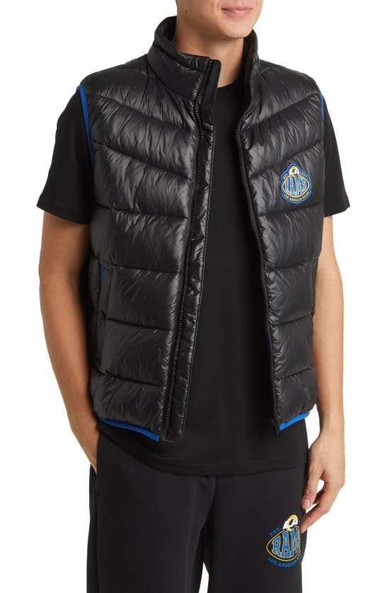 Shop Hugo Boss Boss X Nfl Corner Recycled Polyamide Puffer Vest In Los Angeles Rams Black