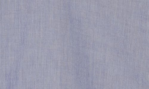 Melrose And Market Long Sleeve Button-up Tunic Shirt In Blue- White Stripe