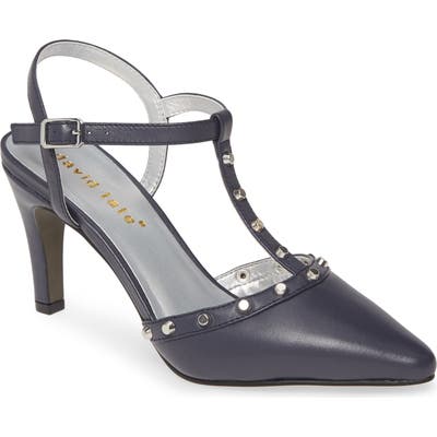 David Tate Valencia Studded Pointy Toe Pump W - Blue