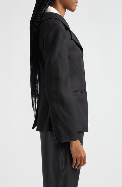 Shop Stine Goya Double Collar Jacket In Black/butter Milk