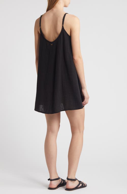 Shop Rip Curl Premium Surf Cotton Gauze Minidress In Black