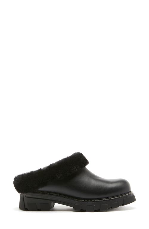 La Canadienne Always Waterproof Genuine Shearling Lined Clog In Black Leather