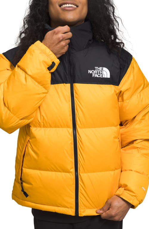 Shop The North Face 1996 Retro Nuptse 700 Fill Power Down Packable Jacket In Summit Gold/tnf Black