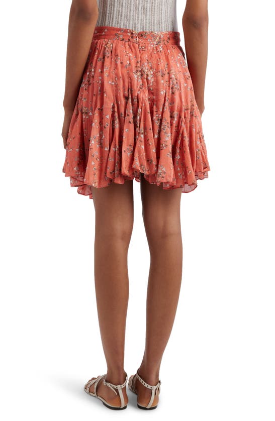 Shop Isabel Marant Anael Floral Cotton & Silk Chiffon Skirt In Shell Pink