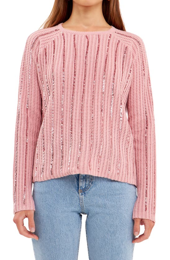Endless Rose Sequin Detail Sweater In Pink