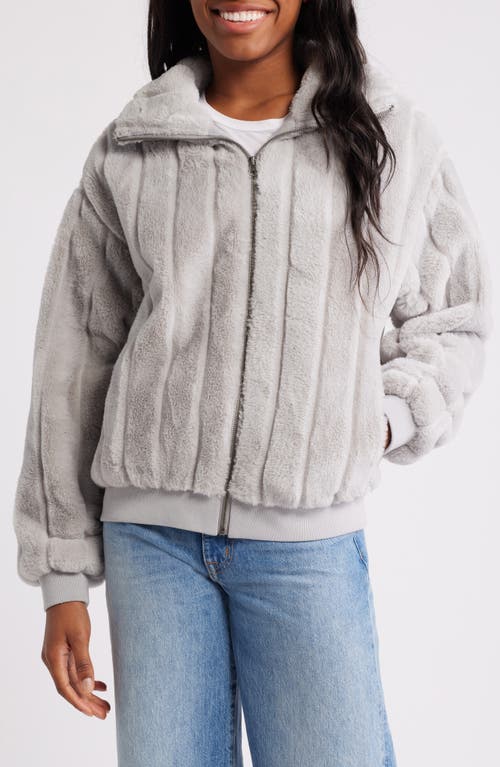 Shop Thread & Supply Faux Mink Zip Jacket In Silver