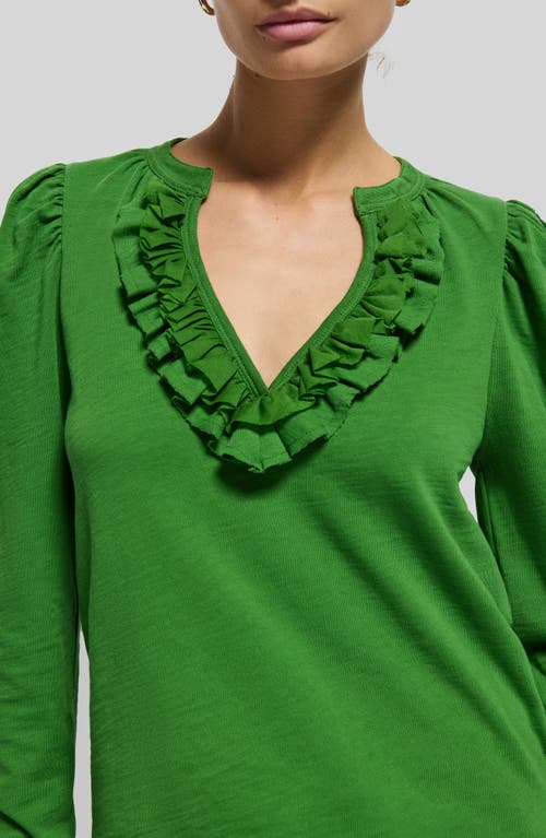 Shop Nation Ltd Valita Ruffle Top In Salon Green