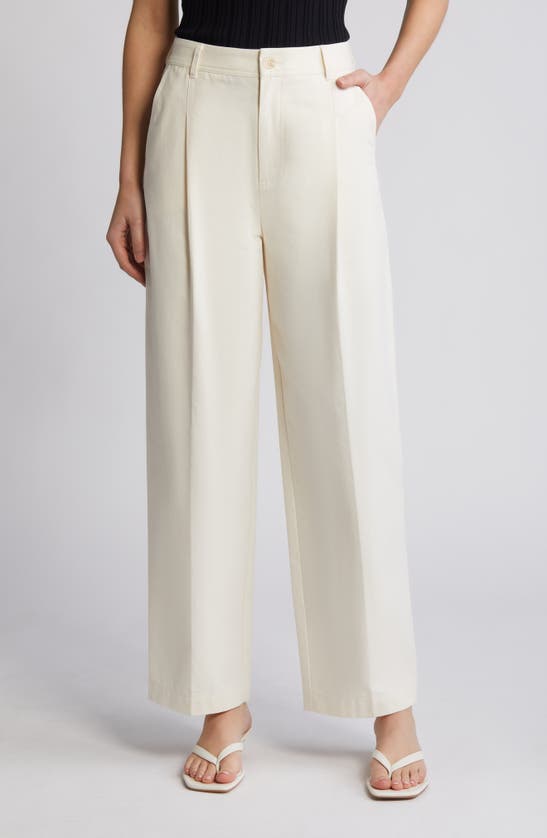 Shop Rue Sophie Jeriel High Waist Straight Leg Pants In Crme Pearl