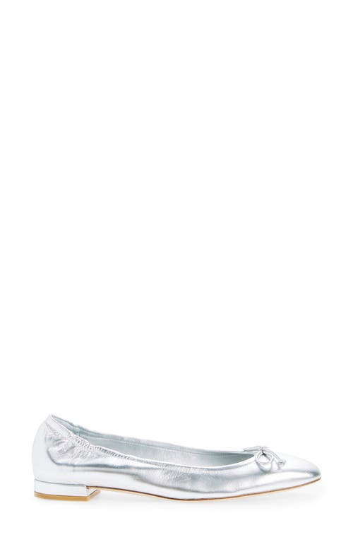 Shop Stuart Weitzman Bria Ballet Flat In Silver