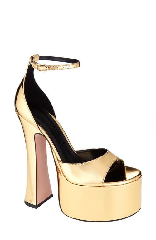 Rosalia Ankle Strap Platform Sandal in Gold