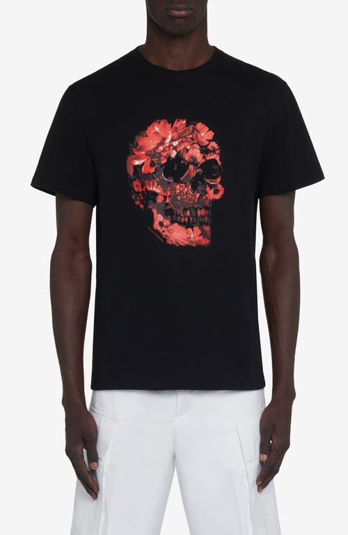 Shop Alexander Mcqueen Skull Graphic T-shirt In Black/red