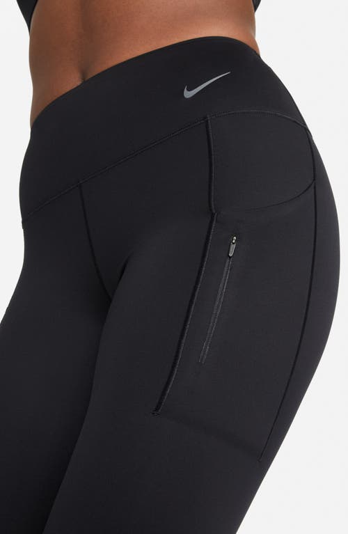 Shop Nike Dri-fit Go High Waist 7/8 Leggings In Black/black