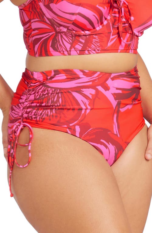 Artesands Les Fauves Degas High Waist Bikini Bottoms In Red