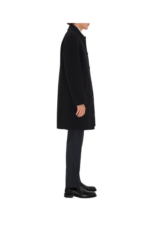 Burberry Wool Mid-length Car Coat In Black/snug