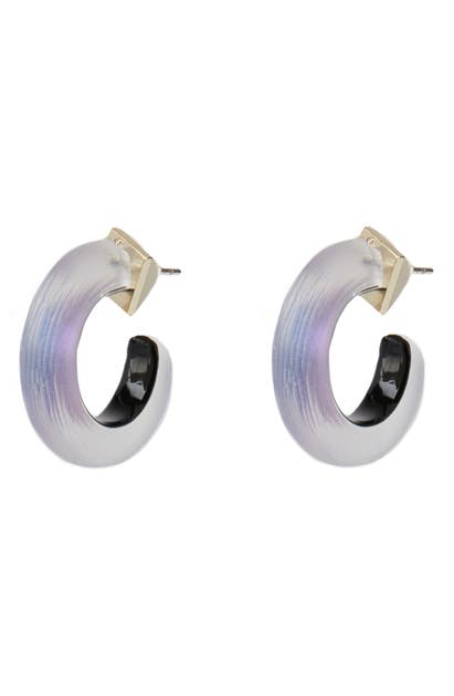 Alexis Bittar Small Thin Hoop Earrings In Iridescent Iris