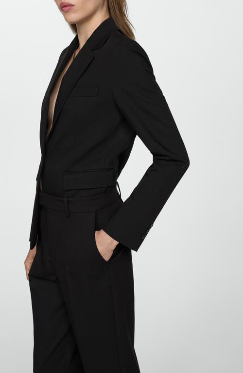 Shop Mango Straight Leg Suit Pants In Black