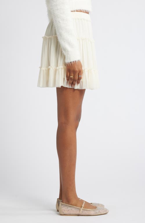 Shop Bp. Tiered Tulle Miniskirt In Ivory Dove