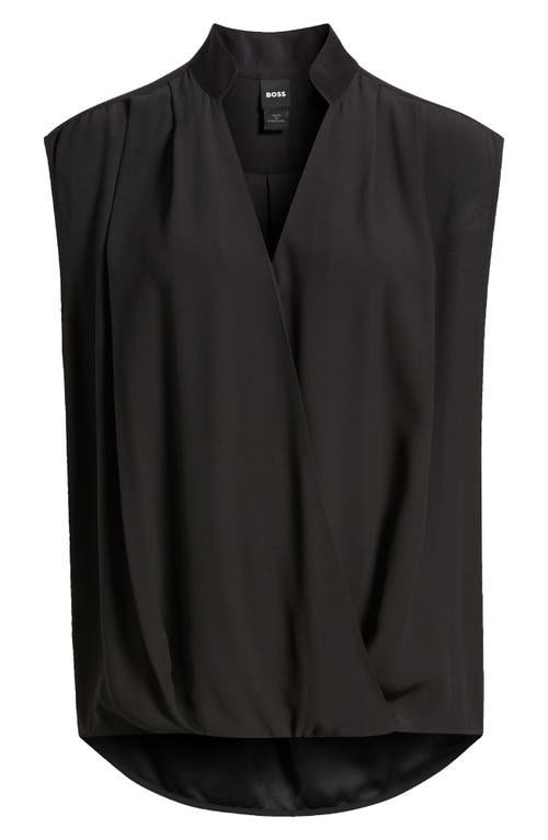 Shop Hugo Boss Boss Bonelia Front Wrap Top In Black