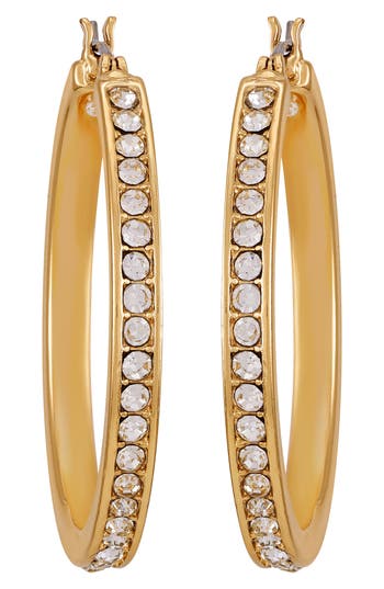 Vince Camuto Pavé Crystal Hoop Earrings In Goldtone1