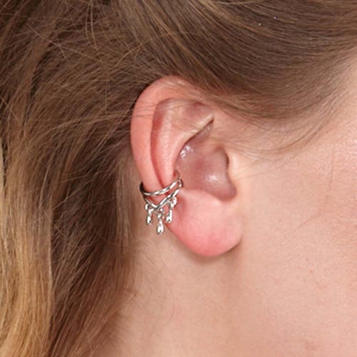 Lucy Quartermaine Tri Drop Cuff In Silver