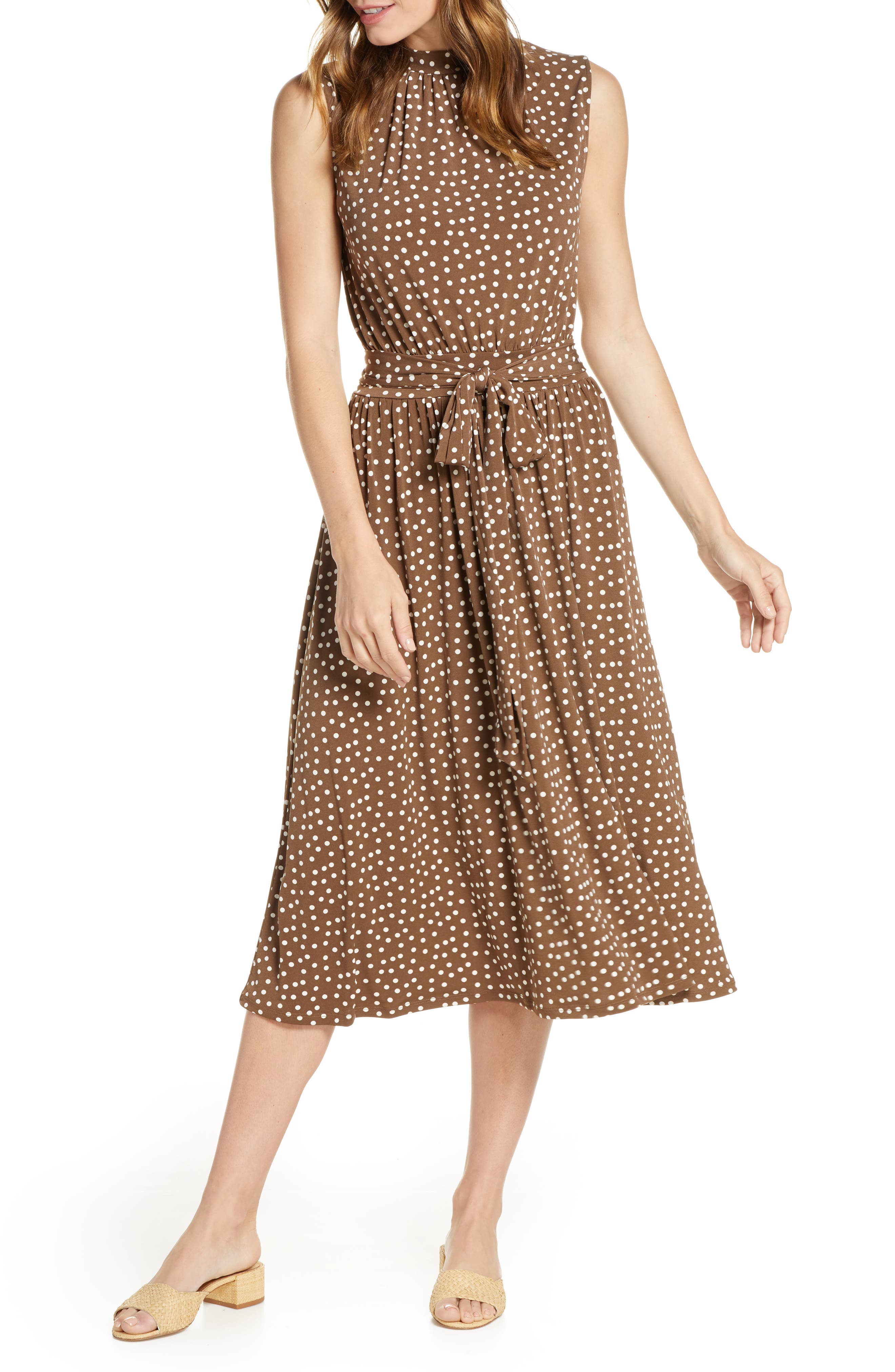 leota mindy shirred midi dress