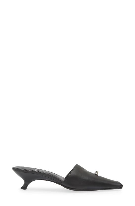 Shop Jeffrey Campbell Orb Pointed Toe Mule In Black Silver