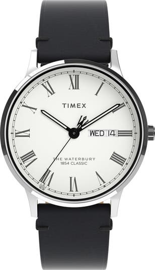 Waterbury traditional 34mm 2024 leather strap watch