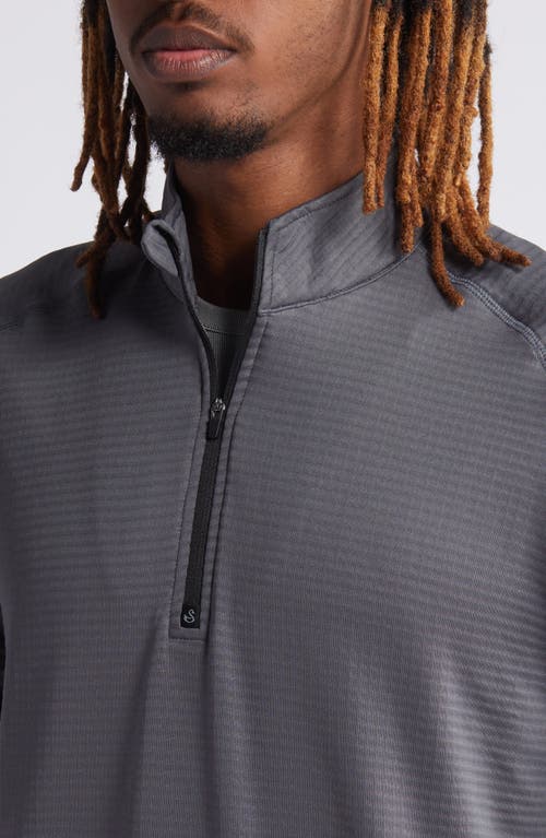 Shop Swannies Lukas Quarter Zip Waffle Golf Pullover In Charcoal