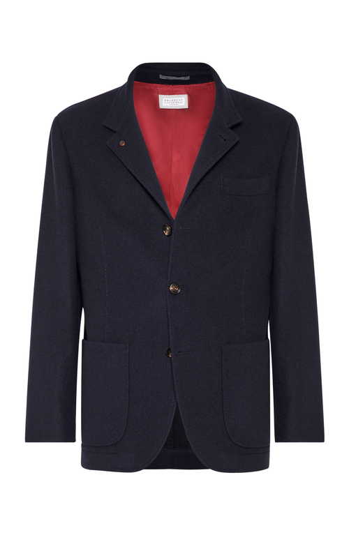 Shop Brunello Cucinelli Blazer-style Outerwear In Navy Blue