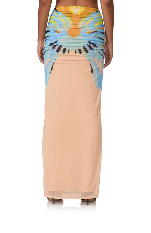 Afrm Bevin Mesh Maxi Skirt In Bird Of Paradise