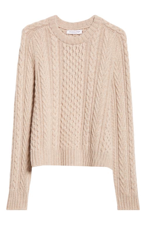 Johnstons Of Elgin Aran Cable Knit Cashmere Sweater In Oatmeal