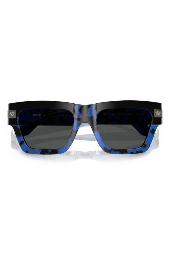 Shop Versace 55mm Rectangular Sunglasses In Havana Blue