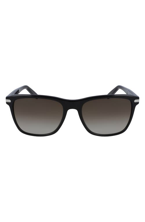 Shop Ferragamo 57mm Gradient Rectangle Sunglasses In Black/brown