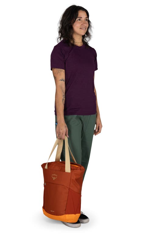 Shop Osprey Daylite Water Repellent Tote Pack In Umber/tequila Sunrise