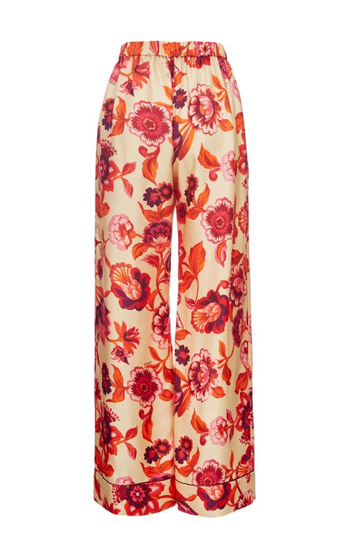 La Doublej Floral-print Pajama Trousers In Hottie Cream
