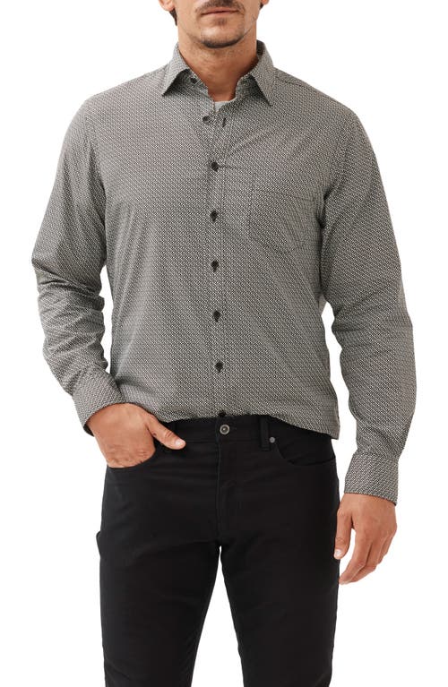 Rodd & Gunn Hatton Original Fit Geo Pattern Button-Up Shirt Noir at Nordstrom,