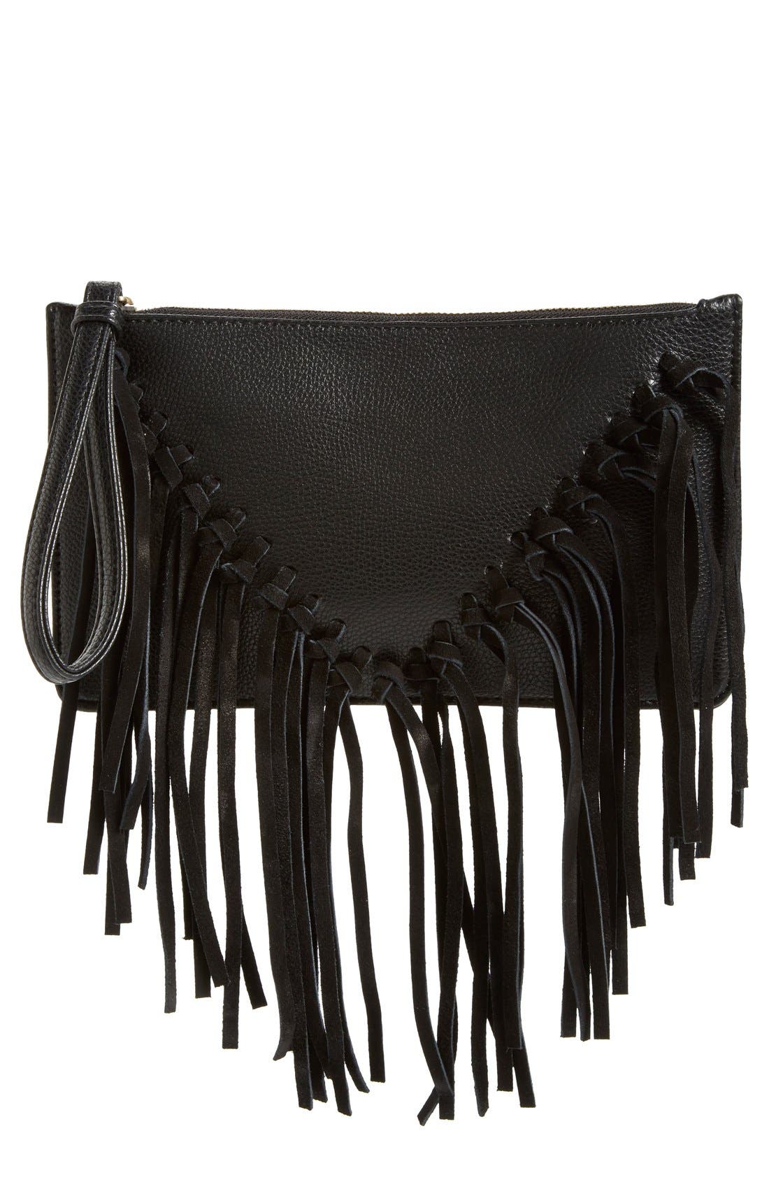 Sole Society Suede Fringe Clutch Nordstrom