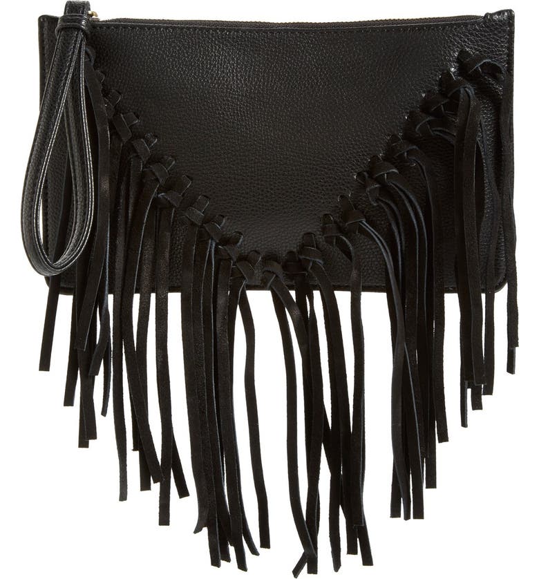 Sole Society Suede Fringe Clutch | Nordstrom