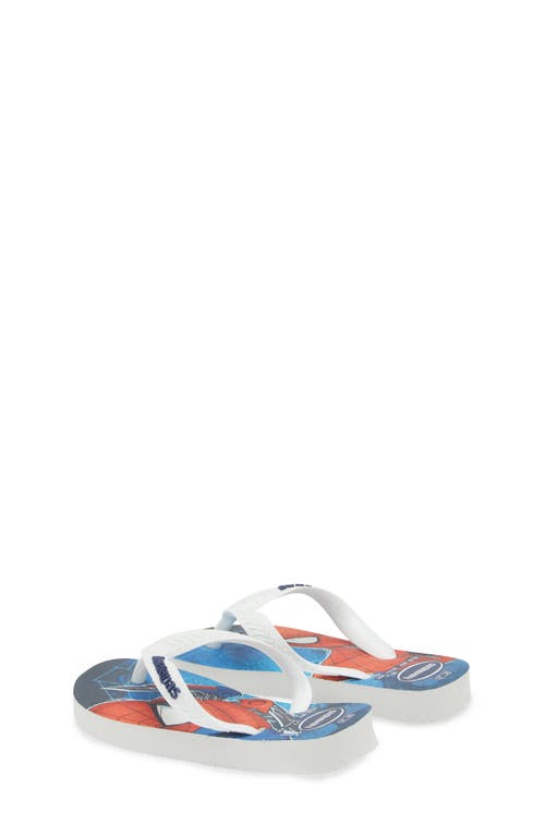 Shop Havaianas Kids' Marvel Spider-man Flip Flop In White/white