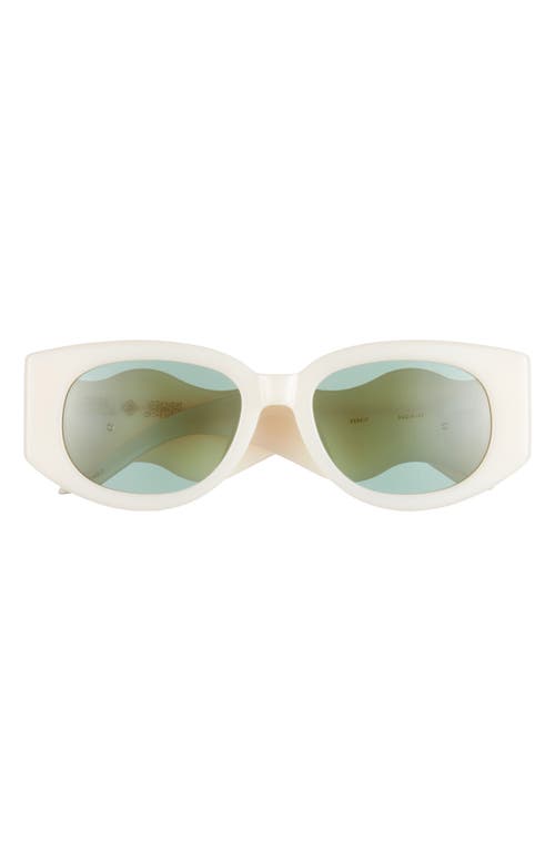 Shop Casablanca Memphis 54mm Rectangular Sunglasses In Cream/gold/solid Green