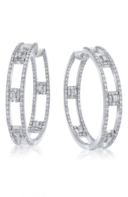 Shop Mindi Mond Clarity Inside Out Diamond Hoop Earrings In White Gold/diamond