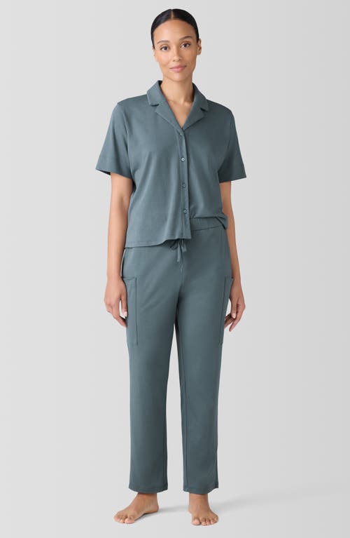 Shop Eileen Fisher Sleep Organic Cotton Pajama Top In Eucalyptus