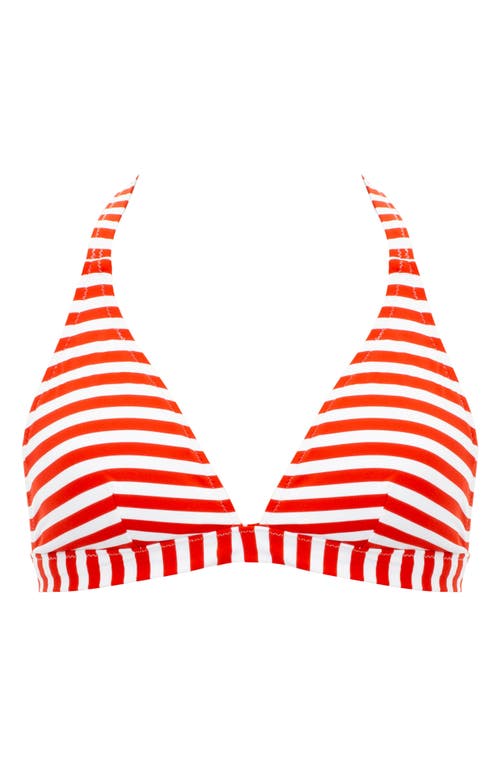 Shop Pez D'or Isabella Striped Maternity Bikini Top In Red/white