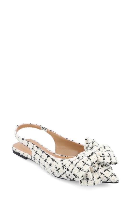 Journee Collection Sabrina Slingback Flat In Black/ White