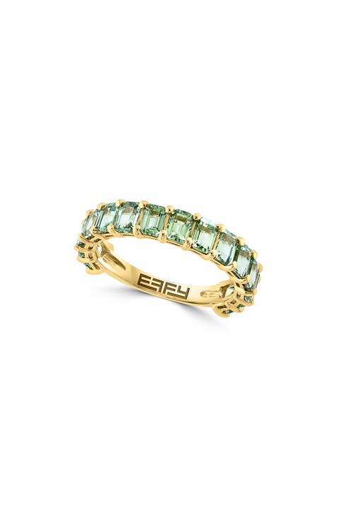 14K Yellow Gold Green Sapphire Ring