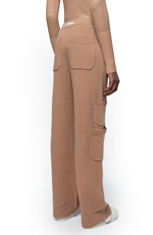 Shop Apparis Dane Knit Cargo Pants In Beige