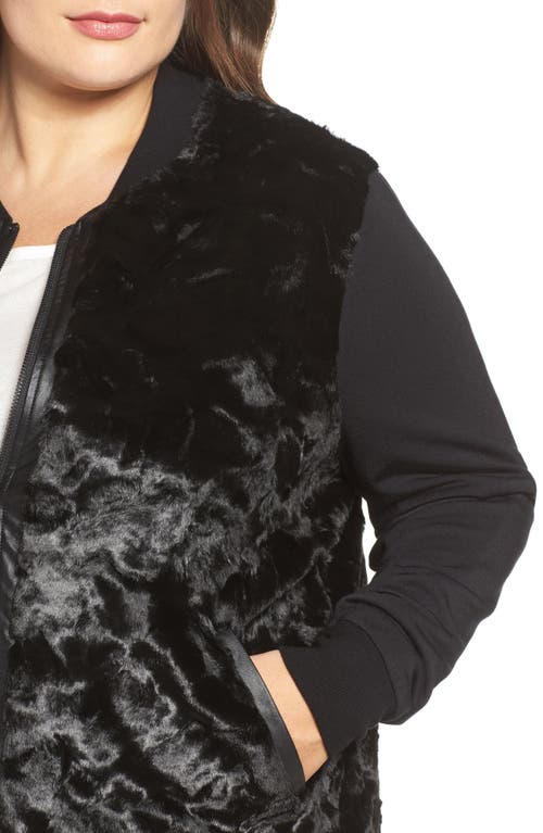 Tart Watson Faux Fur Bomber Jacket In Black